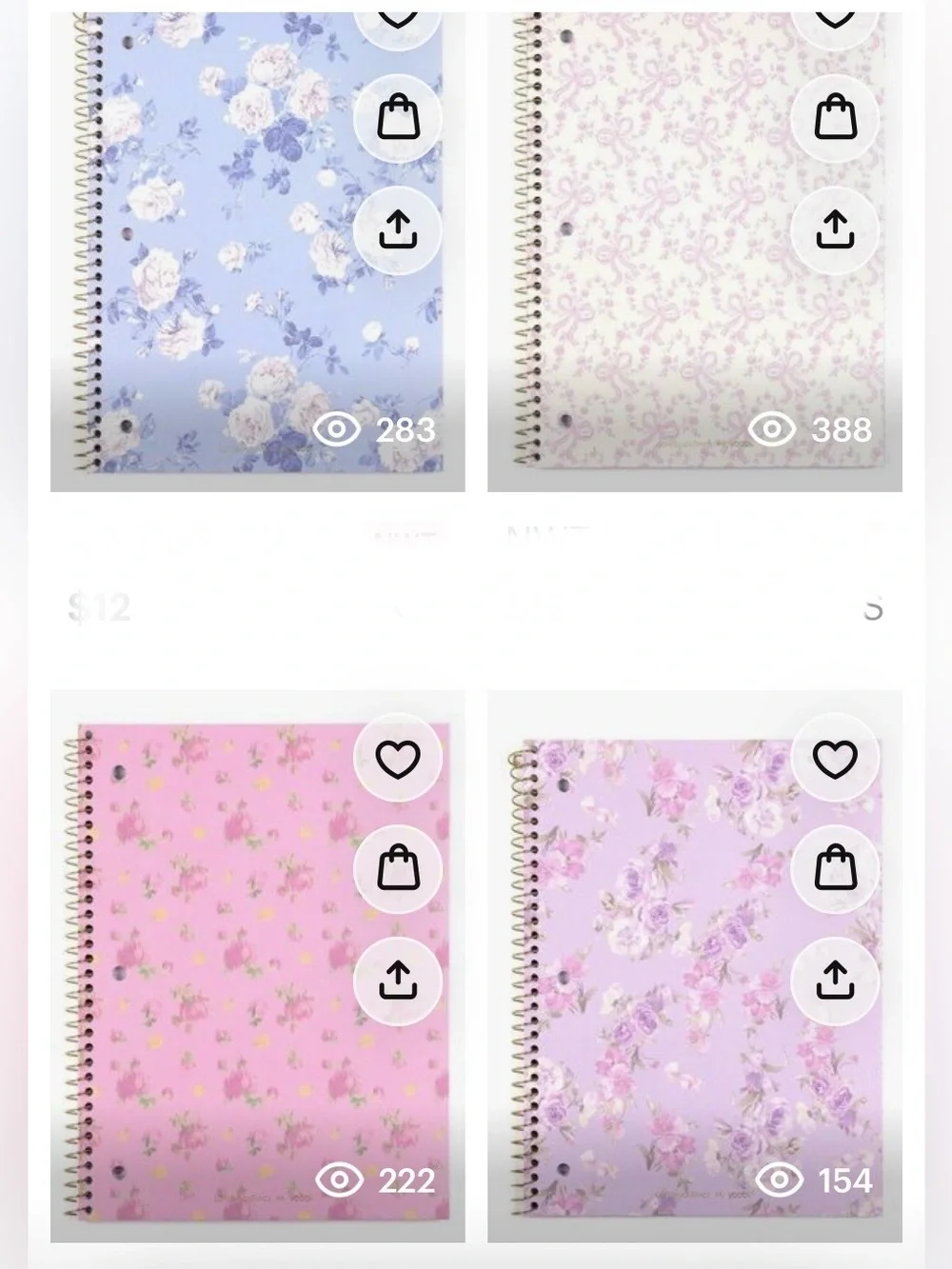 NWT LoveShackFancy x Target -Yoobi Happy Thoughts Wide Ruled Notebook set of 4